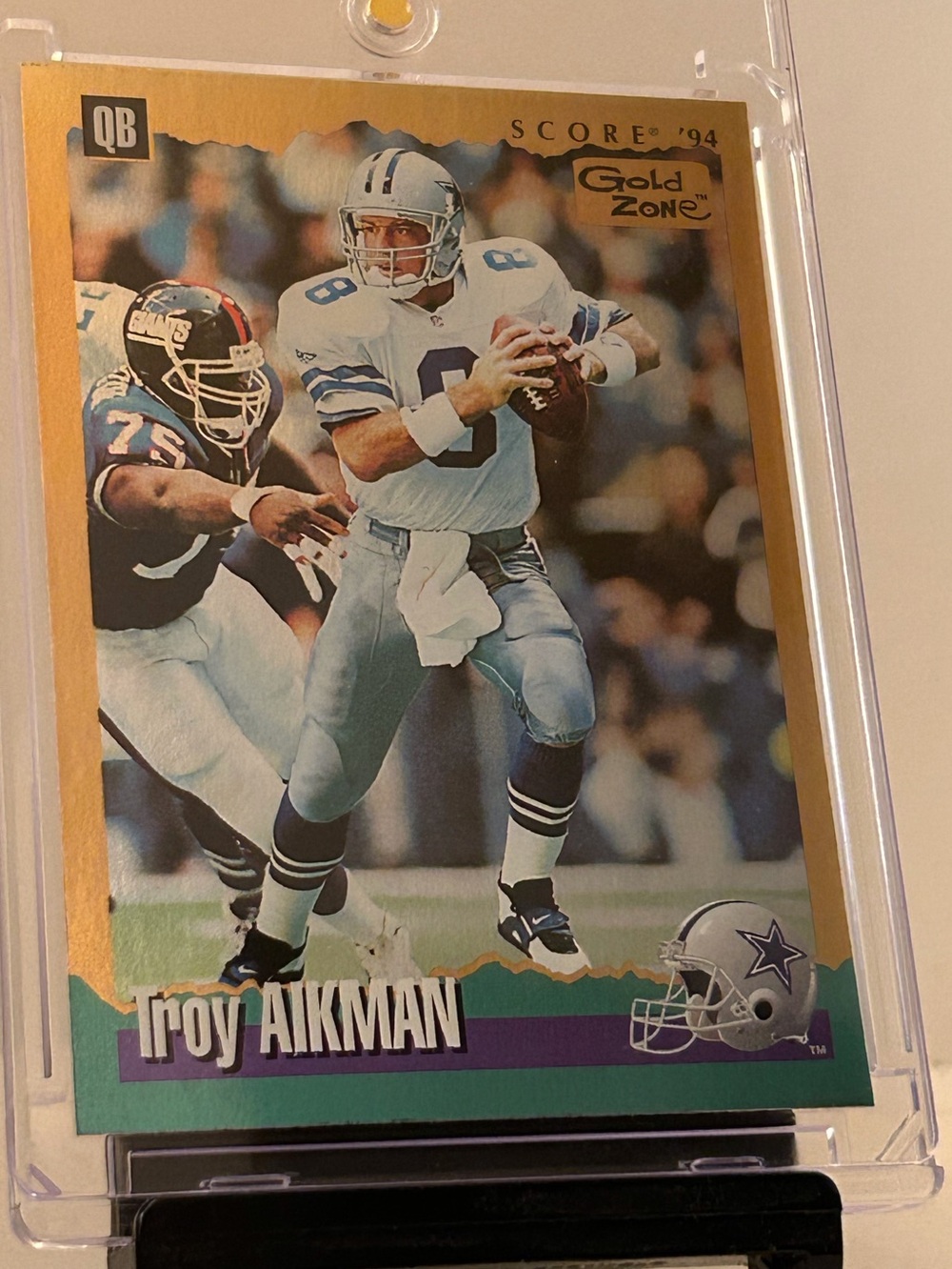 Troy Aikman 1994 Score Pinnacle Football  Gold Zone Dallas Cowboys
